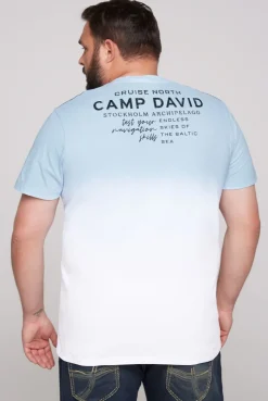 CAMP DAVID & SOCCX T-Shirt Dip Dye mit senkrechtem Logo Artwork summer blue summerblue Best Sale
