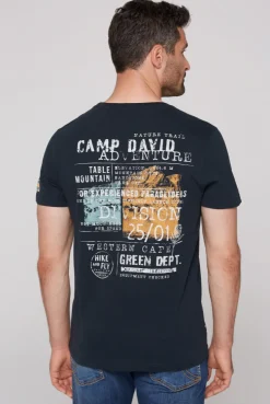 CAMP DAVID & SOCCX T-Shirt mit Brusttasche und Rücken-Artwork blue navy bluenavy Best
