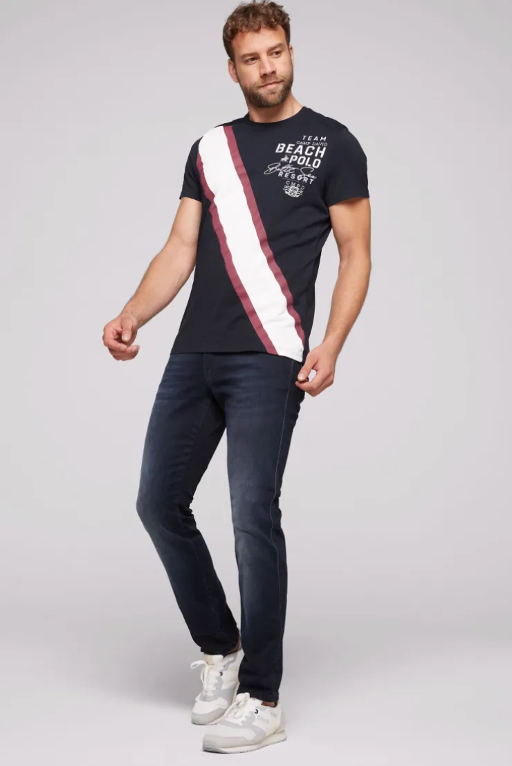 CAMP DAVID & SOCCX T-Shirt mit Color-Blocking und Artwork blue navy bluenavy Outlet