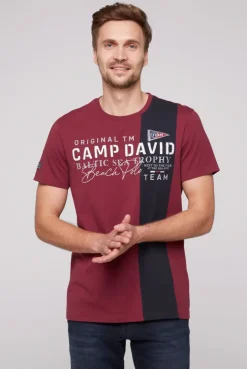 CAMP DAVID & SOCCX T-Shirt mit Color-Blocking und Artwork burgundy Best Sale