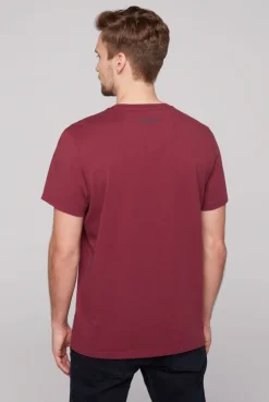 CAMP DAVID & SOCCX T-Shirt mit Color-Blocking und Artwork burgundy Best Sale