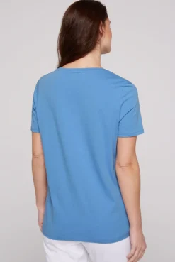 CAMP DAVID & SOCCX T-Shirt mit Glitter-Puff-Print airy blue airyblue Fashion