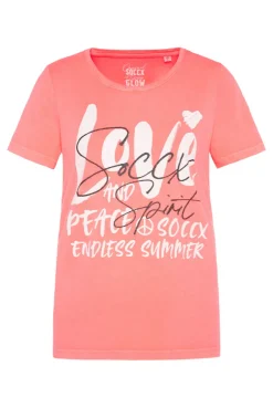 CAMP DAVID & SOCCX T-Shirt mit Glitter-Puff-Print neon pink neonpink New