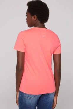 CAMP DAVID & SOCCX T-Shirt mit Glitter-Puff-Print neon pink neonpink New