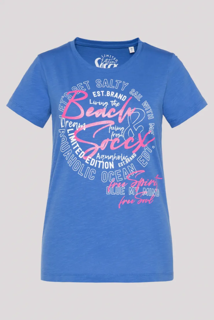 CAMP DAVID & SOCCX T-Shirt mit Logo Print pool blue poolblue Store