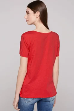 CAMP DAVID & SOCCX T-Shirt mit Pailletten-Artwork red orange redorange Fashion