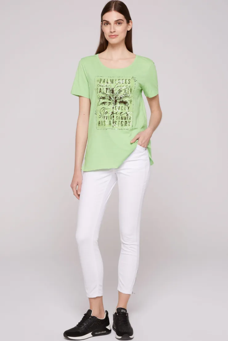 CAMP DAVID & SOCCX T-Shirt mit Pailletten-Artwork light green lightgreen Sale