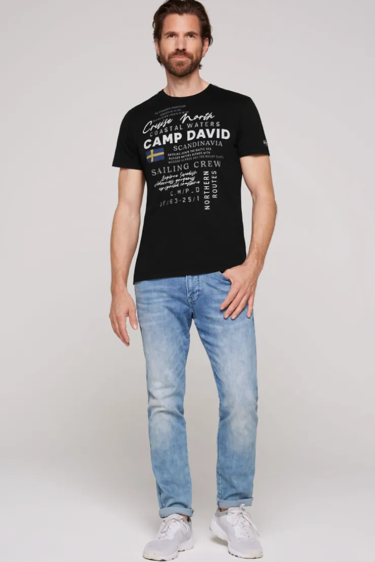 CAMP DAVID & SOCCX T-Shirt mit Print Artwork black Discount