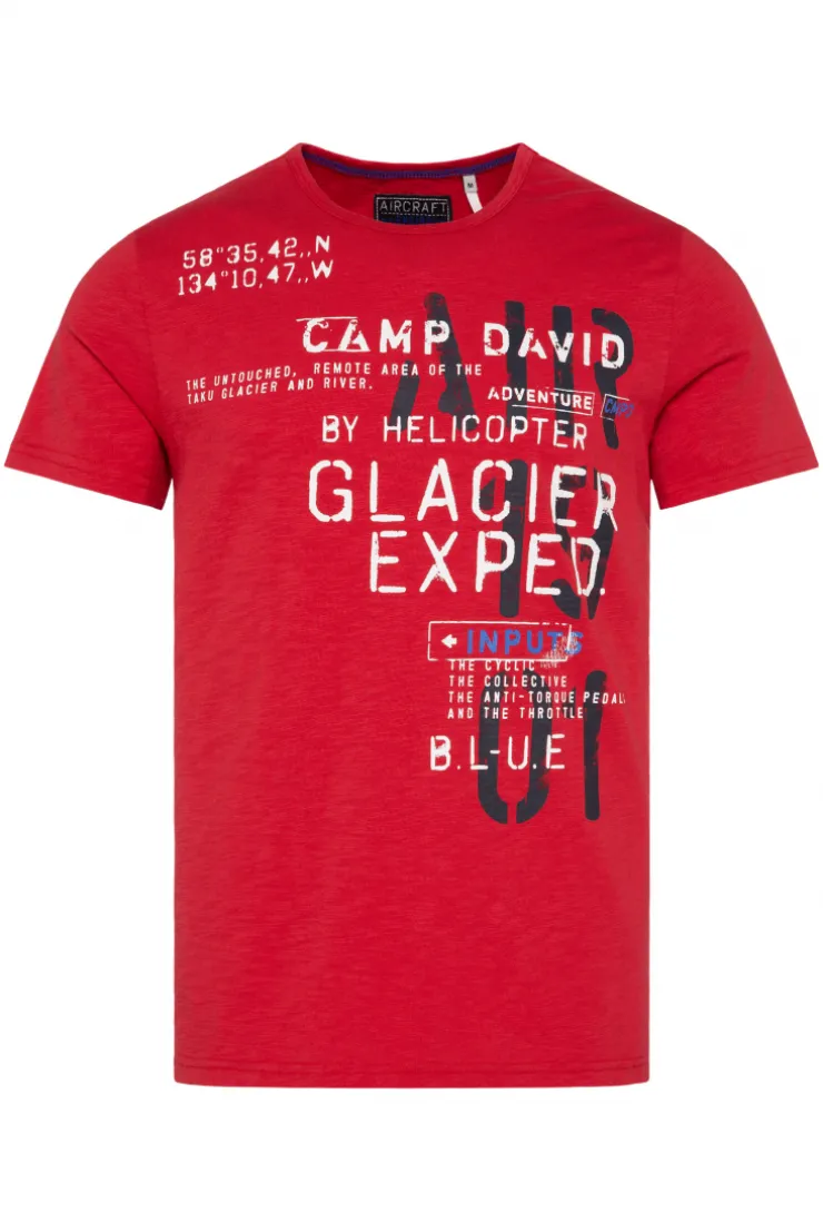 CAMP DAVID & SOCCX T-Shirt mit Print im Used Look flight red flightred Hot