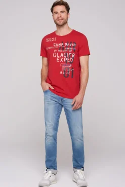 CAMP DAVID & SOCCX T-Shirt mit Print im Used Look flight red flightred Hot