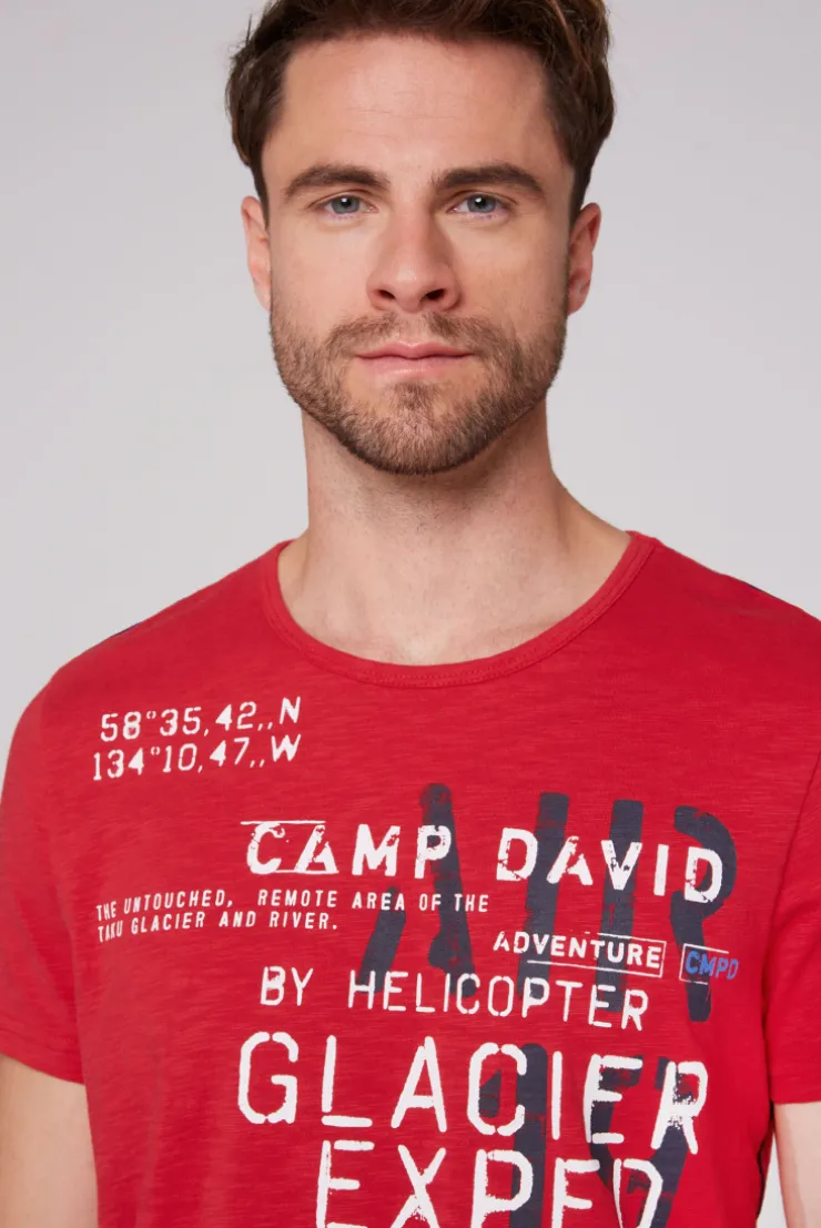 CAMP DAVID & SOCCX T-Shirt mit Print im Used Look flight red flightred Hot