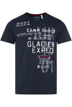 CAMP DAVID & SOCCX T-Shirt mit Print im Used Look blue navy bluenavy Discount