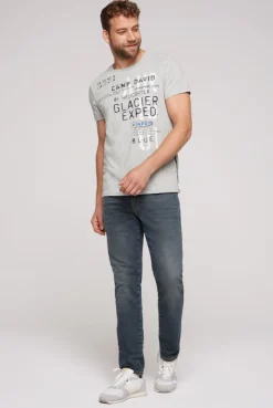 CAMP DAVID & SOCCX T-Shirt mit Print im Used Look granite melange granitemelange Store