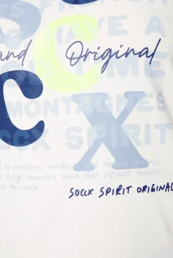 CAMP DAVID & SOCCX T-Shirt mit Rundhalsausschnitt und Print ivory Hot