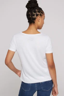 CAMP DAVID & SOCCX T-Shirt mit tonigen Streifen und Glitter Print opticwhite Cheap