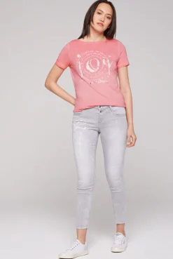 CAMP DAVID & SOCCX T-Shirt mit U-Boot-Ausschnitt und Artwork sunrise Best Sale