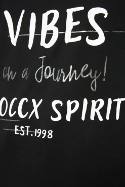 CAMP DAVID & SOCCX T-Shirt mit U-Boot-Ausschnitt und Wording Print black Sale