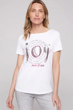 CAMP DAVID & SOCCX T-Shirt mit U-Boot-Ausschnitt und Artwork opticwhite Clearance