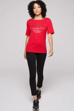 CAMP DAVID & SOCCX T-Shirt mit U-Bootausschnitt und Print clear red clearred Clearance