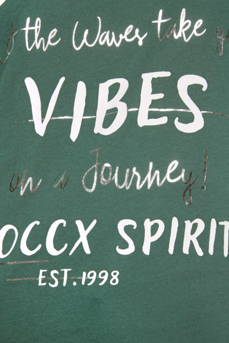 CAMP DAVID & SOCCX T-Shirt mit U-Boot-Ausschnitt und Wording Print dark green darkgreen Hot