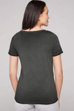 CAMP DAVID & SOCCX T-Shirt mit U-Boot-Ausschnitt und Artwork black Outlet