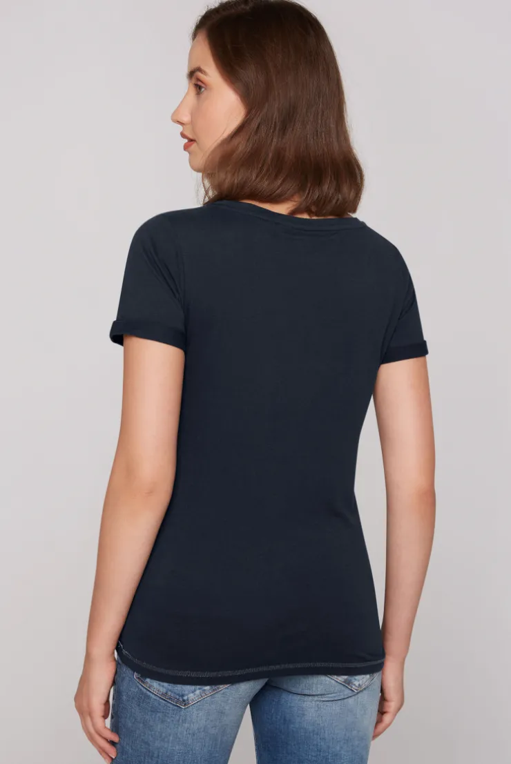 CAMP DAVID & SOCCX T-Shirt mit U-Boot-Ausschnitt und Glossy-Pailletten-Print blue navy bluenavy Flash Sale