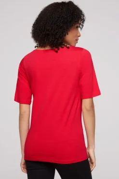 CAMP DAVID & SOCCX T-Shirt mit U-Bootausschnitt und Print clear red clearred Online