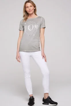 CAMP DAVID & SOCCX T-Shirt mit U-Boot-Ausschnitt und Artwork shadow Best