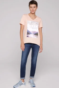 CAMP DAVID & SOCCX T-Shirt mit V-Ausschnitt und Photoprint rose blush roseblush Shop