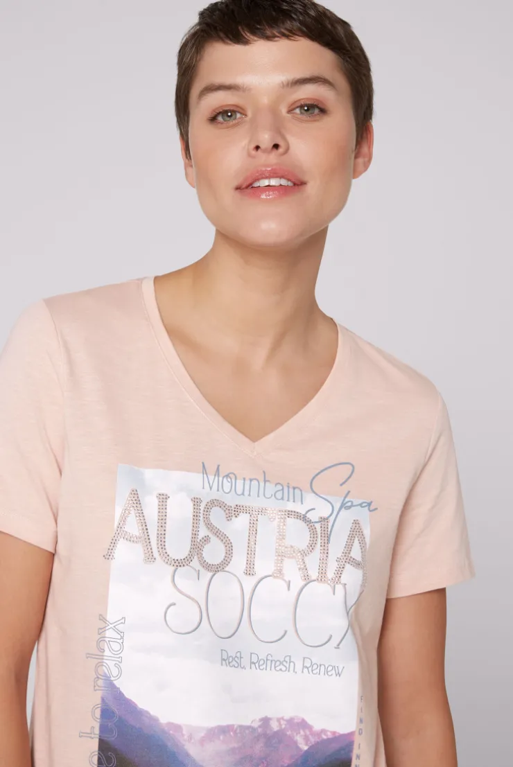 CAMP DAVID & SOCCX T-Shirt mit V-Ausschnitt und Photoprint rose blush roseblush Shop