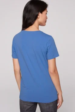 CAMP DAVID & SOCCX T-Shirt mit V-Ausschnitt und Print vividblue Fashion