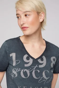 CAMP DAVID & SOCCX T-Shirt mit V-Ausschnitt und Wording Print blue navy bluenavy Sale