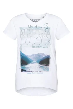 CAMP DAVID & SOCCX T-Shirt mit V-Ausschnitt und Photoprint opticwhite Cheap