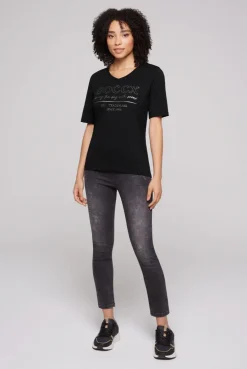 CAMP DAVID & SOCCX T-Shirt mit V-Ausschnitt und Print black Cheap