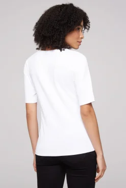 CAMP DAVID & SOCCX T-Shirt mit V-Ausschnitt und Print opticwhite Clearance