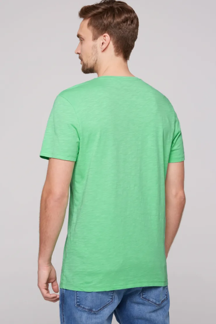 CAMP DAVID & SOCCX T-Shirt mit V-Neck und Print Artwork regatta green | S regattagreen Online