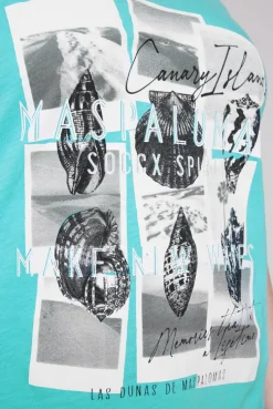 CAMP DAVID & SOCCX T-Shirt mit V-Neck und Print Artwork lagoon blue lagoonblue Flash Sale