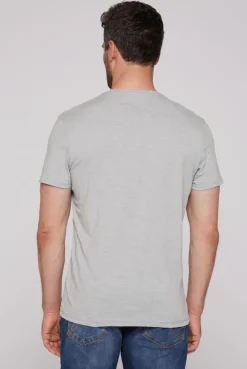 CAMP DAVID & SOCCX T-Shirt mit V-Neck und Print Artwork cozy blue | S cozyblue Fashion