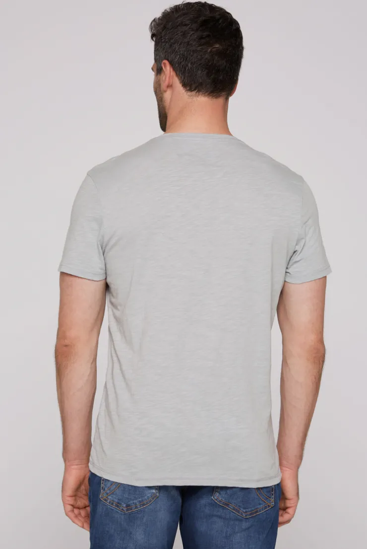 CAMP DAVID & SOCCX T-Shirt mit V-Neck und Print Artwork cozy blue | S cozyblue Fashion