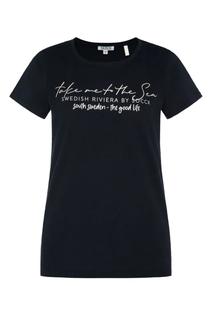 CAMP DAVID & SOCCX T-Shirt mit Wording Print black Sale