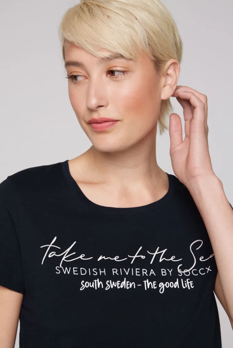CAMP DAVID & SOCCX T-Shirt mit Wording Print black Sale
