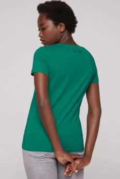 CAMP DAVID & SOCCX T-Shirt mit Wording Print bottle green bottlegreen Cheap