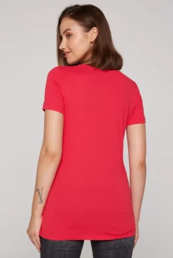 CAMP DAVID & SOCCX T-Shirt mit Wording Print und Schmucksteinen pinky red pinkyred Clearance