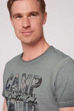 CAMP DAVID & SOCCX T-Shirt Oil Dyed mit Photoprint deep forest deepforest Store