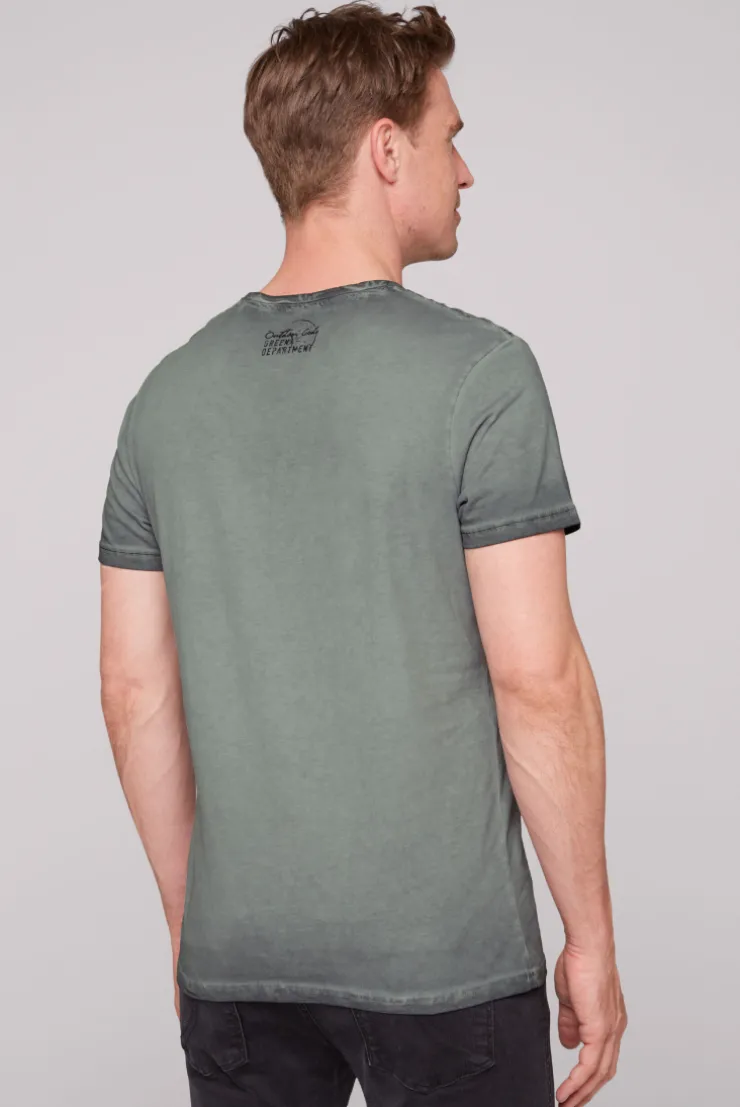CAMP DAVID & SOCCX T-Shirt Oil Dyed mit Photoprint deep forest deepforest Store