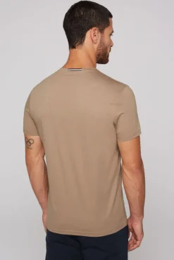 CAMP DAVID & SOCCX T-Shirt Rundhals mit Logo Print tan Discount