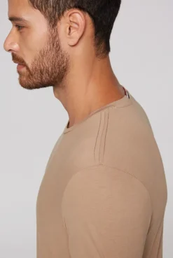 CAMP DAVID & SOCCX T-Shirt Rundhals mit Logo Print tan Discount
