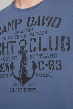 CAMP DAVID & SOCCX T-Shirt Rundhals mit Used Print blue haze | S bluehaze Shop
