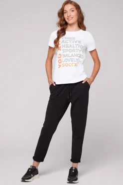 CAMP DAVID & SOCCX T-Shirt Rundhals mit Wording Print opticwhite Clearance