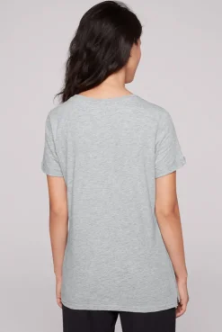 CAMP DAVID & SOCCX T-Shirt Rundhals mit Wording Print grey melange greymelange Hot